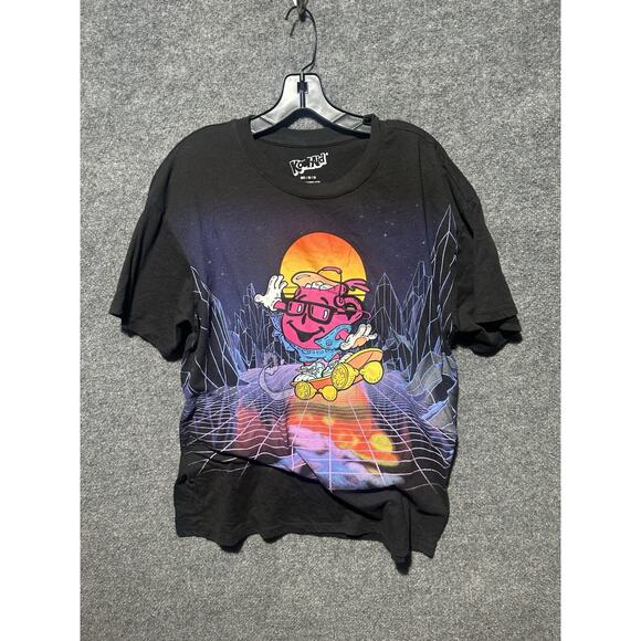 Kool-Aid Mens Logo Regular Fit Crew Neck T-Shirt Short Sleeve Size M Black - Picture 1 of 5